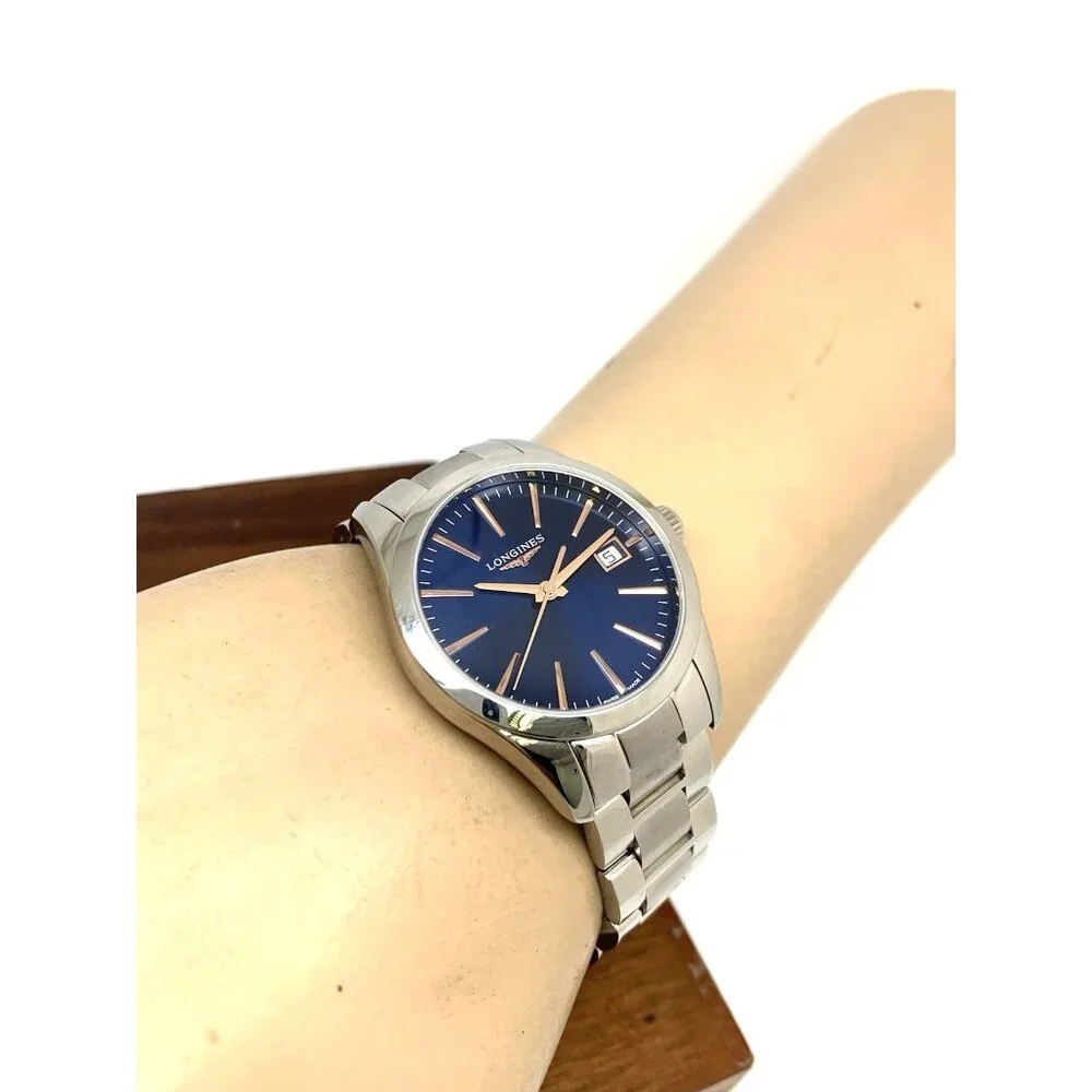 Longines Women's Watch L23864926 Conquest Swiss Quartz Blue Dial Steel 34mm